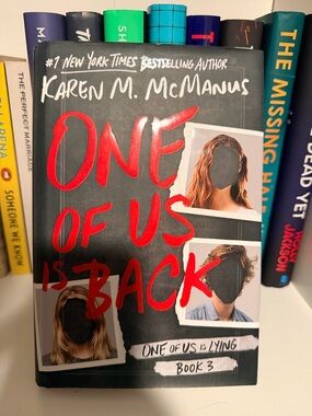 Karen M. McManus "One of Us Is Back" Hardcover - Black & Red Cover